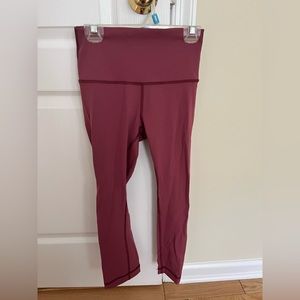 Lululemon Maroon Pink Cropped Leggings Size 4.